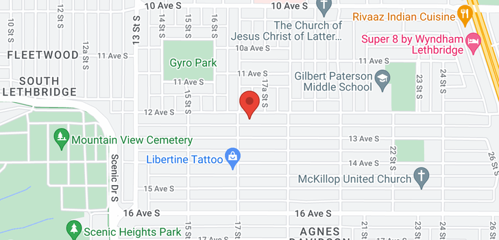 map of 1715 12 Avenue S